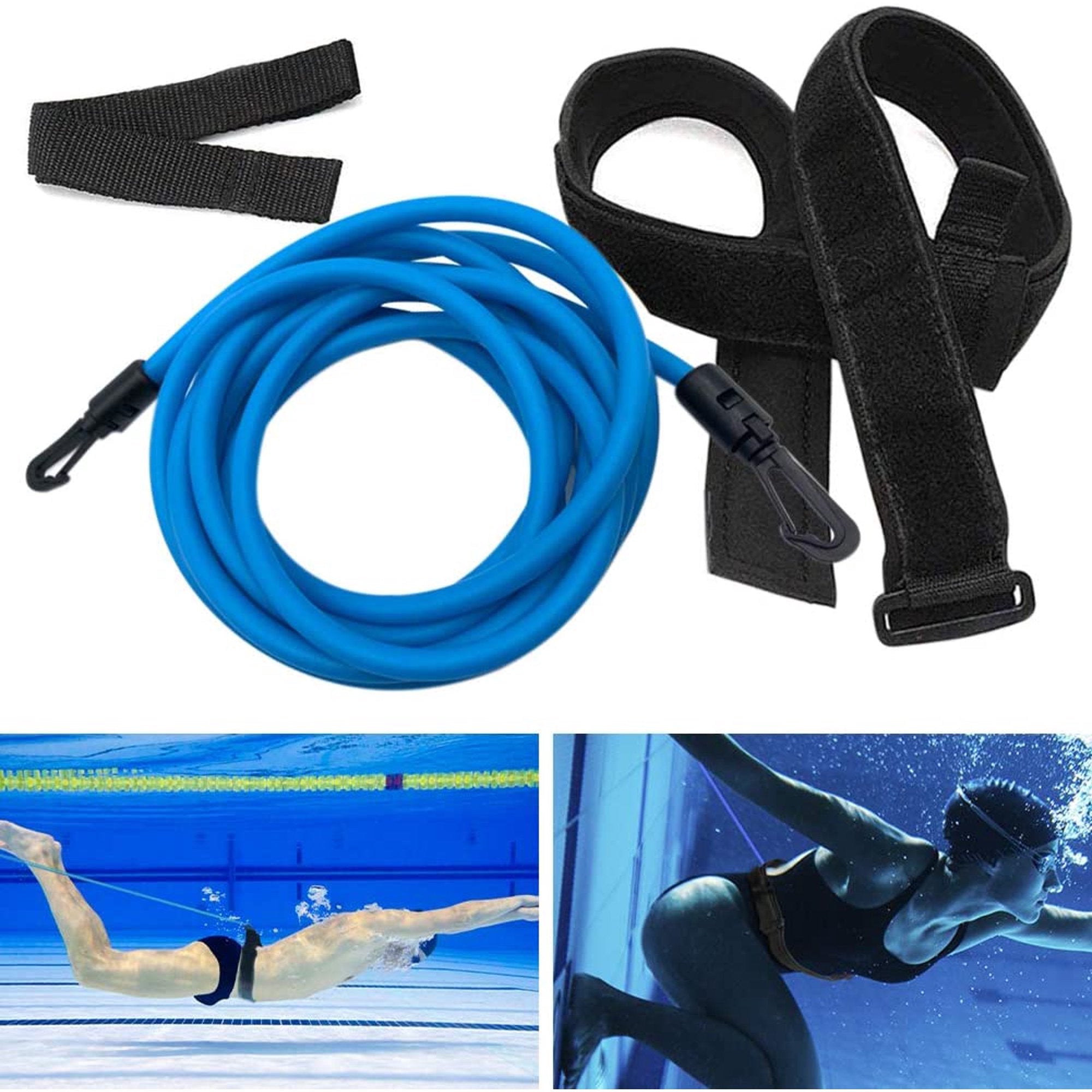 Swimming Belt Training Tether Swim Stationary Resistance Bungee Cords for Adults Kids