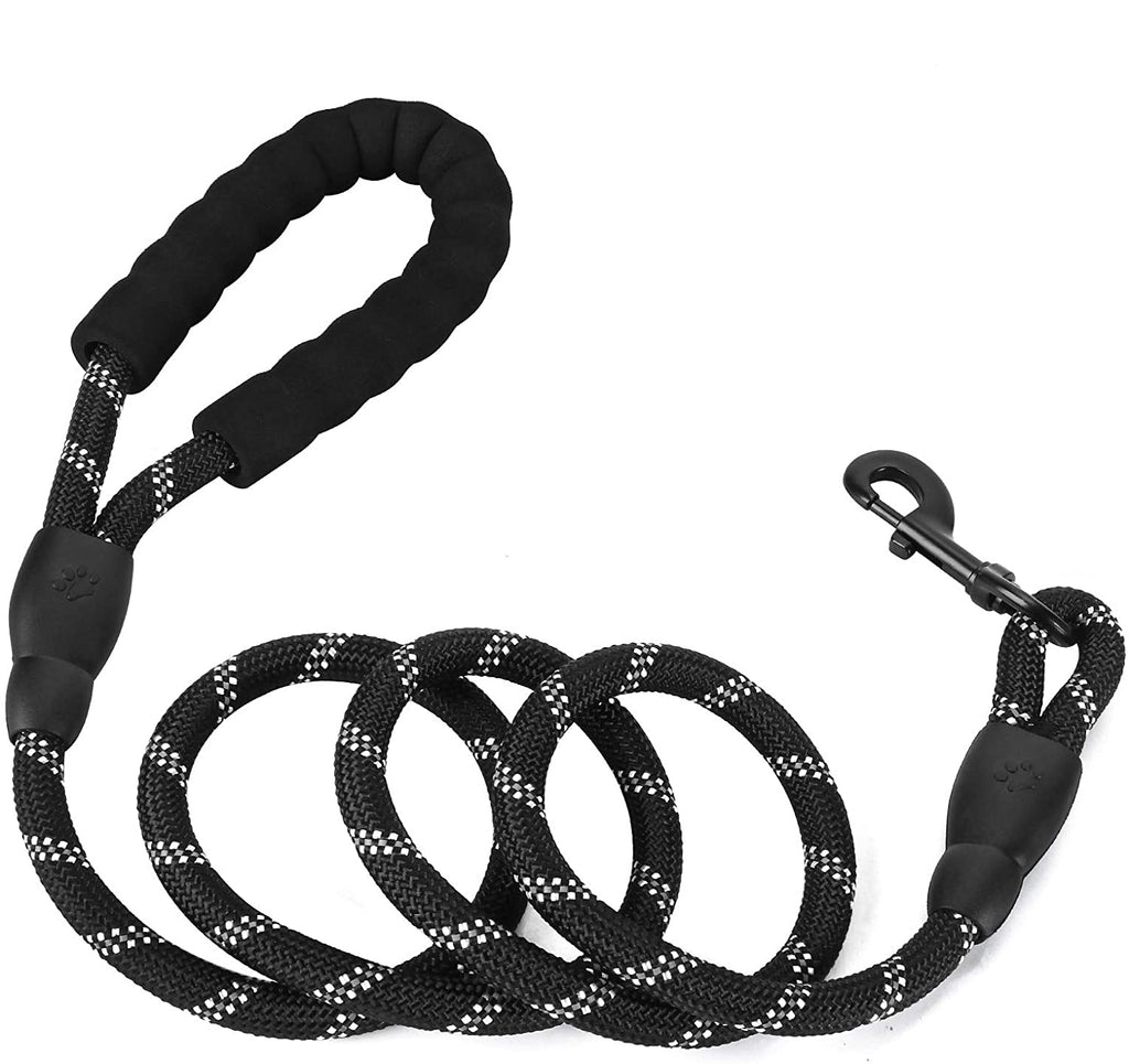 Rope Dog Leash 6FT with Comfortable Padded Handle, Highly Reflective Threads Strong Dog Leash for Puppies Small Medium and Large Dogs