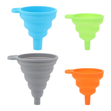 Load image into Gallery viewer, Kitchen Funnel Set Silicone Collapsible Foldable Funnel Kitchen Gadgets Canning Food Funnel for Wide Mouth Jar Large Medium Small 4 Pack
