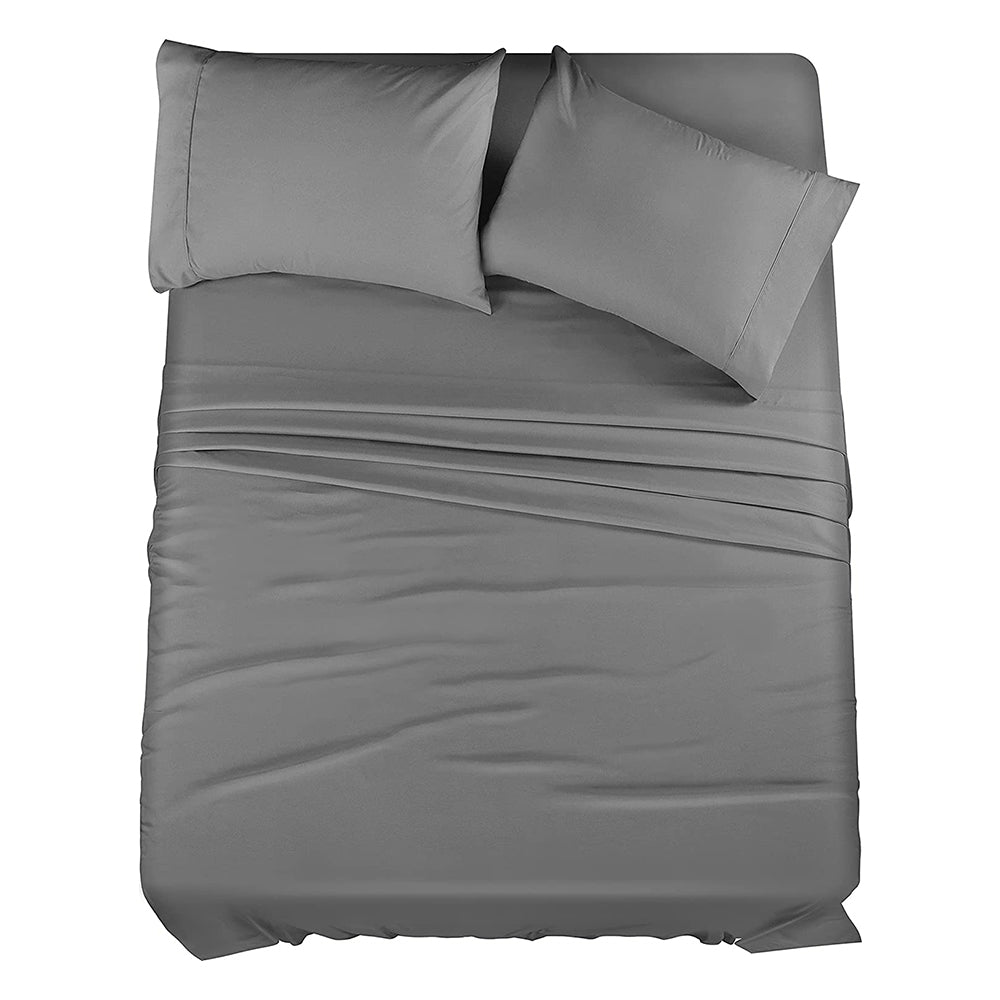 Swtroom Bedding Queen Bed Sheets Set - 4 Piece Bedding - Brushed Microfiber - Shrinkage and Fade Resistant - Easy Care (Queen, Grey)