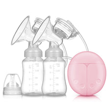 Load image into Gallery viewer, Electric Double Breastpump Portable Milk Saver - Handsfree Silicone Breastfeeding Pump Like a Comfort Massage, Baby Feeding and Breast Care, with USB Charging Cord (Pink)
