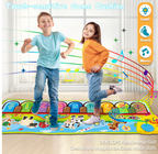 Kids Musical Dance Mat with 6 Animal Sounds Blanket Touch Playmat, Early Education Toys Gift for Girls Boys