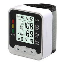 Load image into Gallery viewer, Digital Wrist Blood Pressure Monitor SWTROOM Adjustable Wrist Cuff 5.31-7.68 inch Large Display 99x2 Reading Memory
