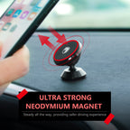 Magnetic Phone Holder Mount for Car - FITFORT Universal 360° Rotation Car Dashboard Stand with Super Strong Magnet for iPhone X/8/8Plus/7/7Plus, S9 / S9+ Plus / S8 / S8+ Plus / S7 / S6, GPS, Mini Tablet and More