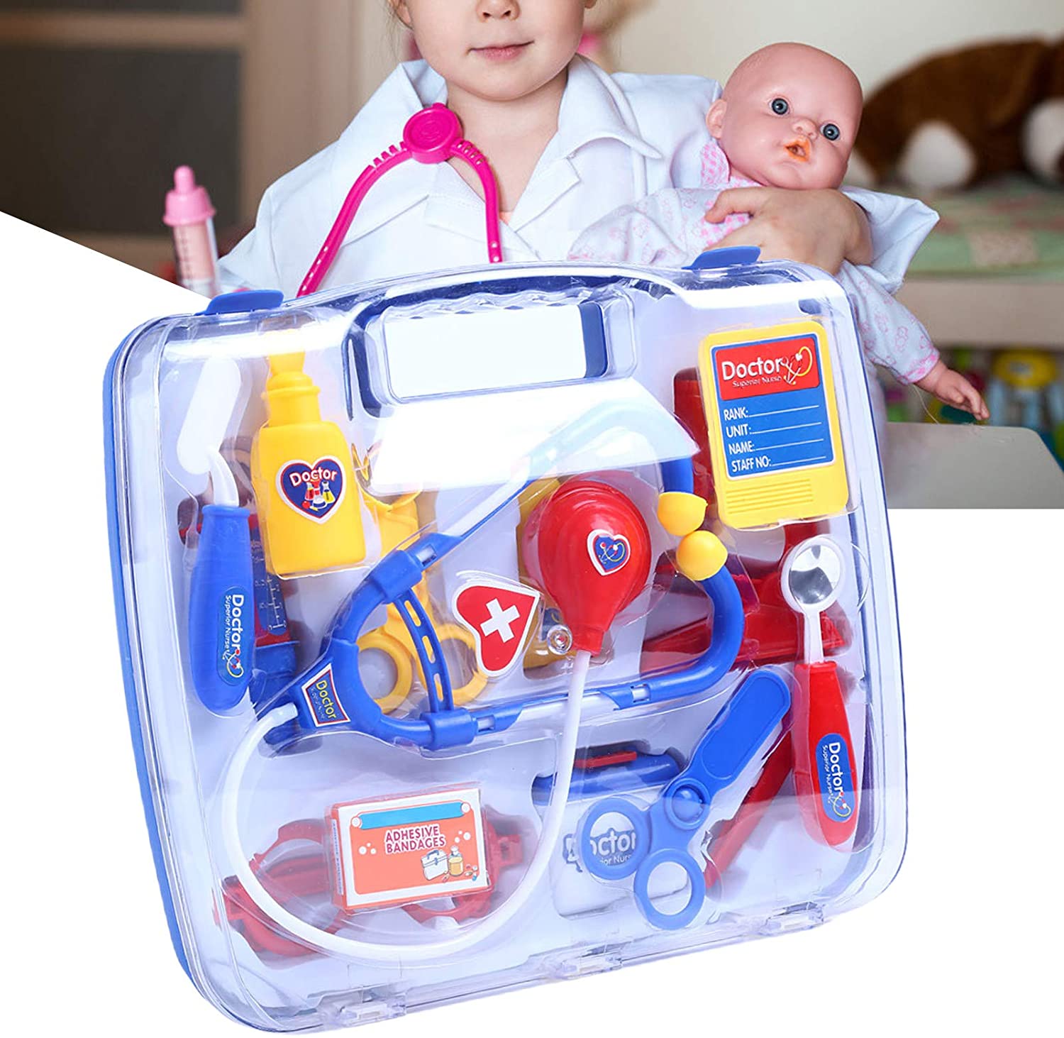 Pretend & Play Doctor Set Blue - 15 Pieces, Ages 3+ Doctor Kit for Kids, Toddler Doctor Kit, Toy Medical Kit, Toddler Social Emotional Learning Toys