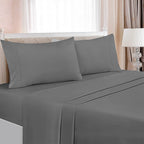 Swtroom Bedding Queen Bed Sheets Set - 4 Piece Bedding - Brushed Microfiber - Shrinkage and Fade Resistant - Easy Care (Queen, Grey)