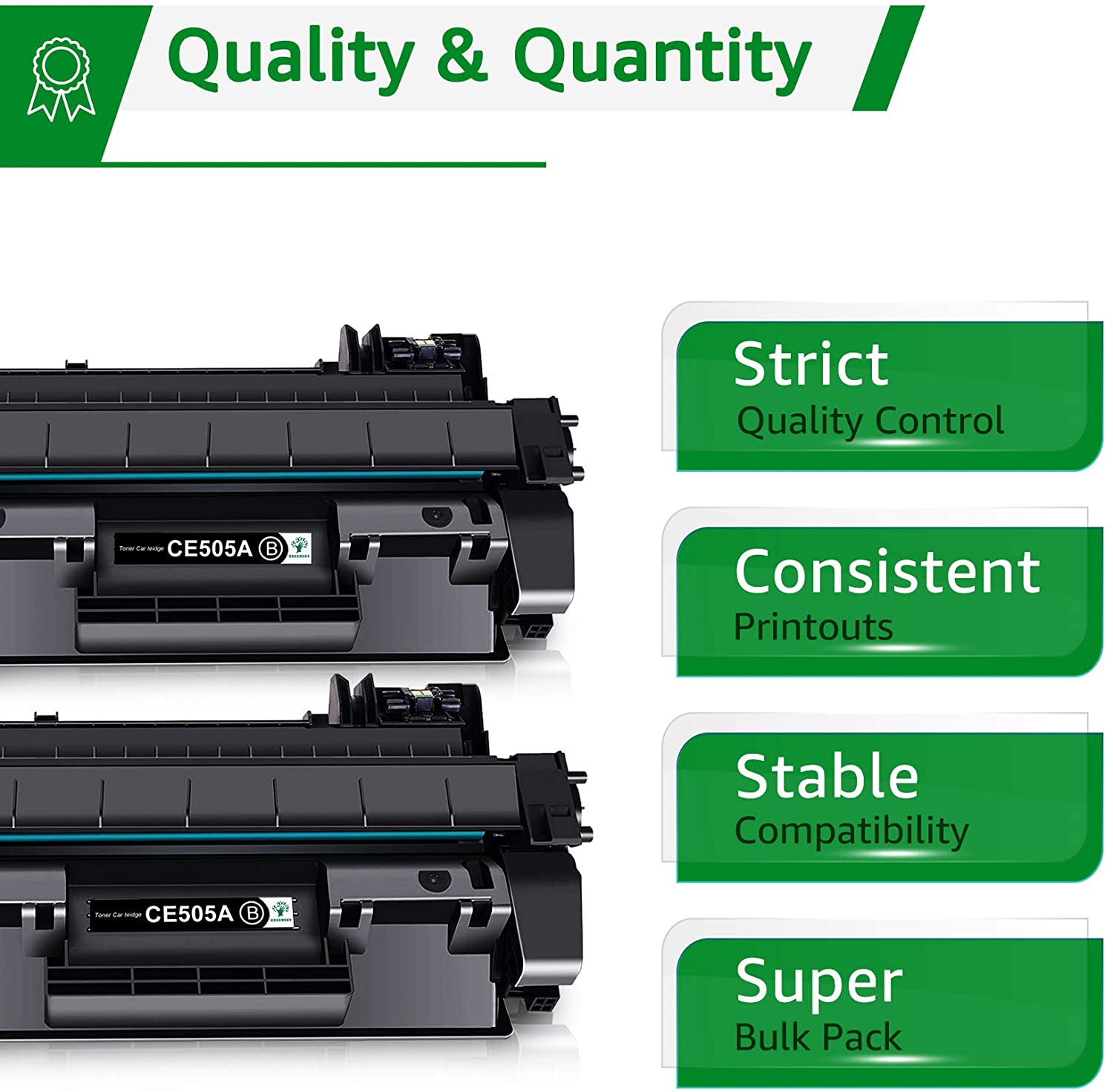GREENSKY Compatible Ink Cartridge Replacement for HP P2035 P2035N P2055DN P2030 P2050 P2055D P2055X (Black, 2-Pack) Printer