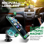 Car Phone Holder, Universal Dashboard Magnetic Phone Mount, 360° Rotation Super Strong Magnetic Phone Holder for Car Compatible with iPhone Samsung and More Phone Holder for Car