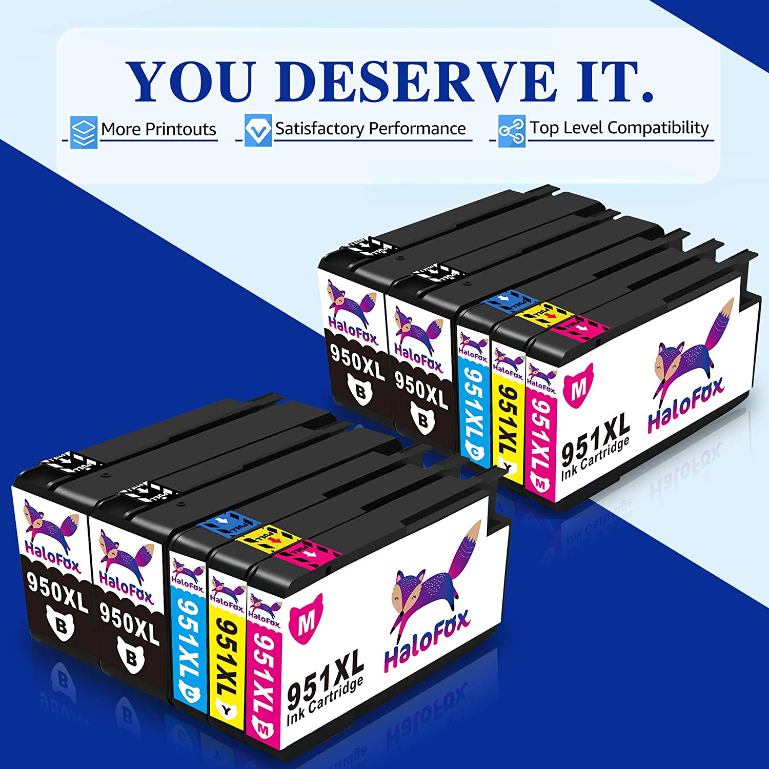 Compatible Ink Cartridge Replacement for HP 950XL 951XL 950 XL 951 XL for Officejet Pro 8600 8610 8620 8625 8100 8615 8630 8640 8660 251dw 276dw Printer (4 Black 2 Yellow 2 Cyan 2 Magenta)