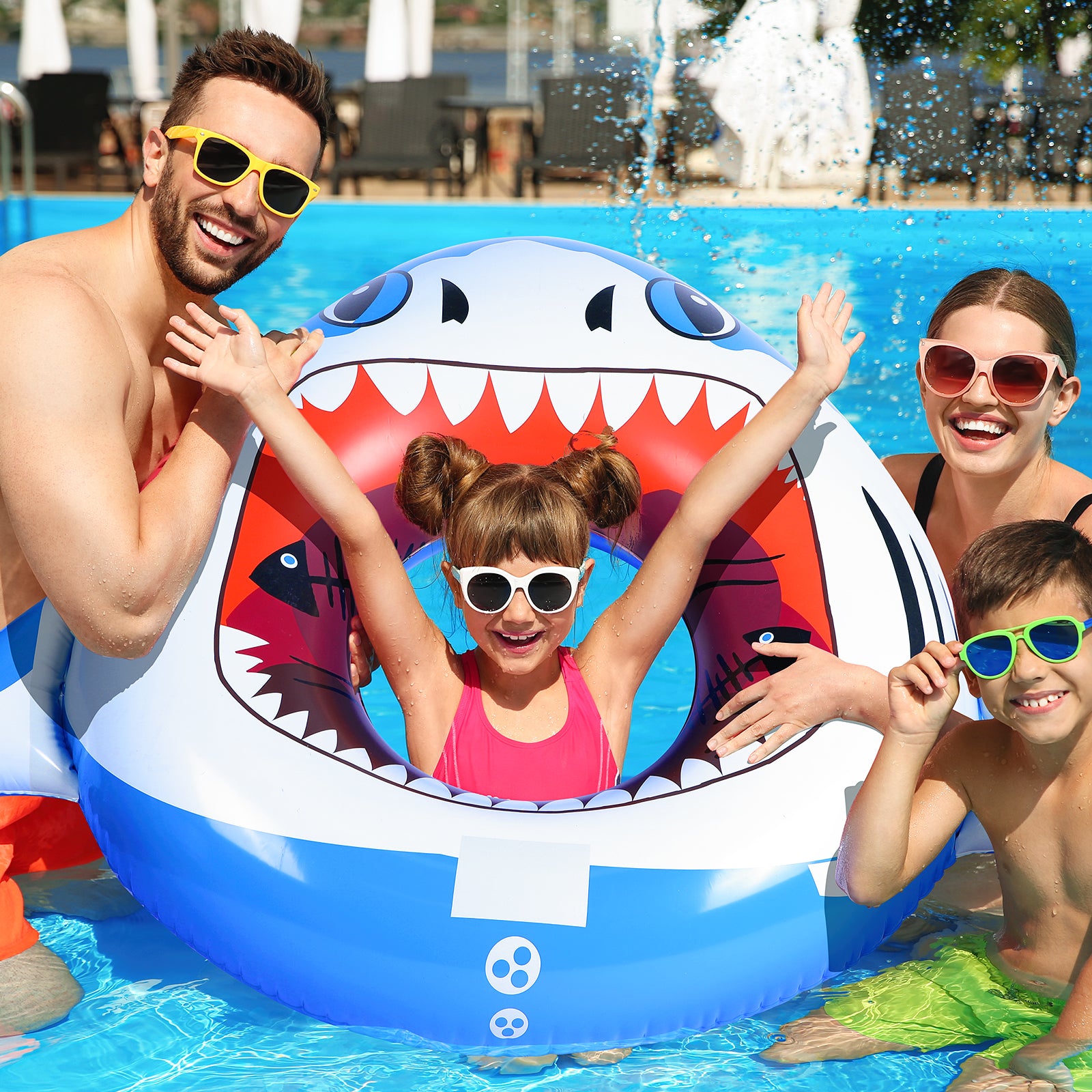 Swimming Pool Floats Shark Float Water Inflatables Fun Raft Lounge Toys for Adults Kids Party Pool Beach