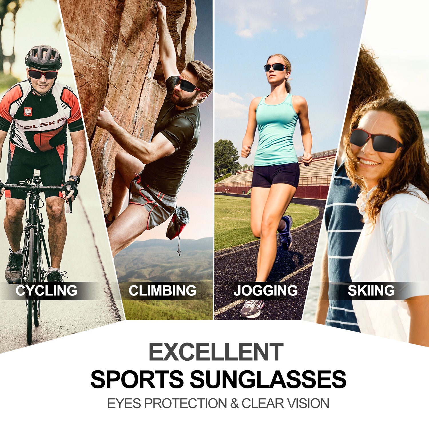 Polarized Sports Sunglasses for Men Women Driving Unbreakable Shades