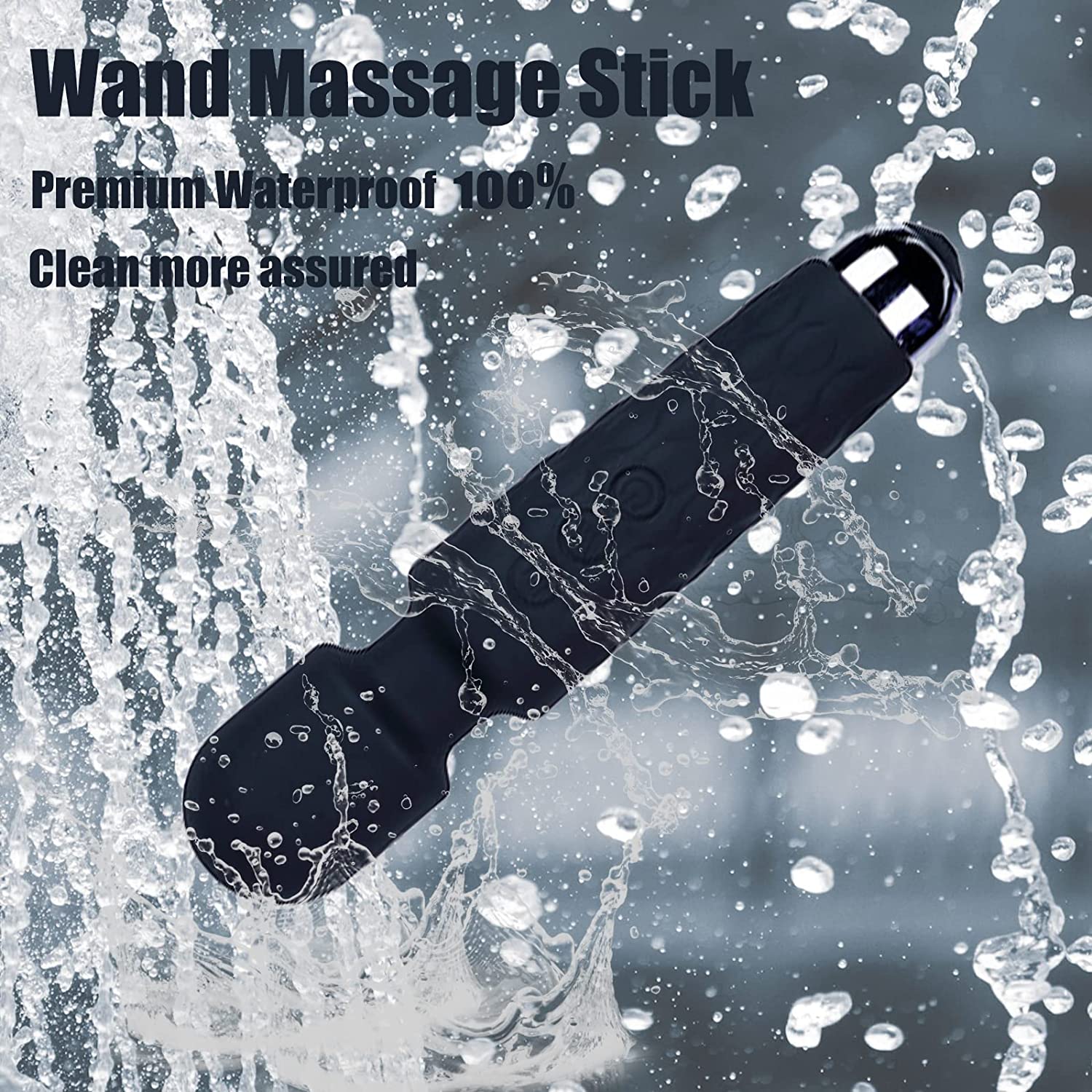 Massage Wand, Personal Massager for Women with 8 Speeds 20 Patterns, Rechargeable Personal Massager Silent and Waterproof, Perfect for Relieve Muscle Tension and Soreness All Over The Body, Black