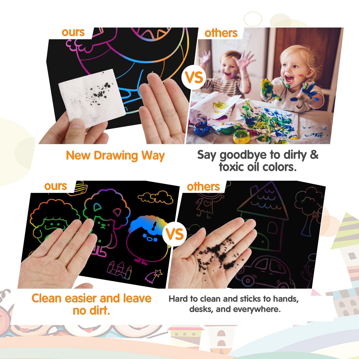 Riarmo Scratch Art Paper Set for Kids, 107 Pcs Rainbow Magic Scratch Off Paper Art Craft for Boys & Girls, Fun Imagination Trigger Game for Children’s Summer Vacation, Birthday, and Party Gift