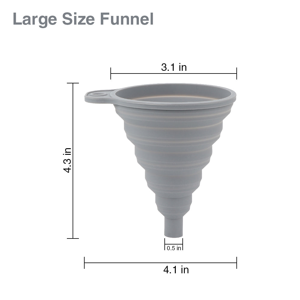Kitchen Funnel Set Silicone Collapsible Foldable Funnel Kitchen Gadgets Canning Food Funnel for Wide Mouth Jar Large Medium Small 4 Pack