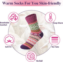 Load image into Gallery viewer, 5 Pack Womens Cotton Socks - Winter Warm Cotton Socks Thick Knit Socks, Warm Thick Soft Cozy Socks, Winter Warm Socks for Women
