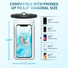 Load image into Gallery viewer, Universal Waterproof Phone Case Bag, FITFORT 4-Pack IPX8 Waterproof Phone Lanyard Pouch Compatible with iPhone 12/11 Pro Max/Pro/8 Plus, Galaxy S21/S20/S10/Note 20/10/9, OnePlus Phones up to 6.9&quot;
