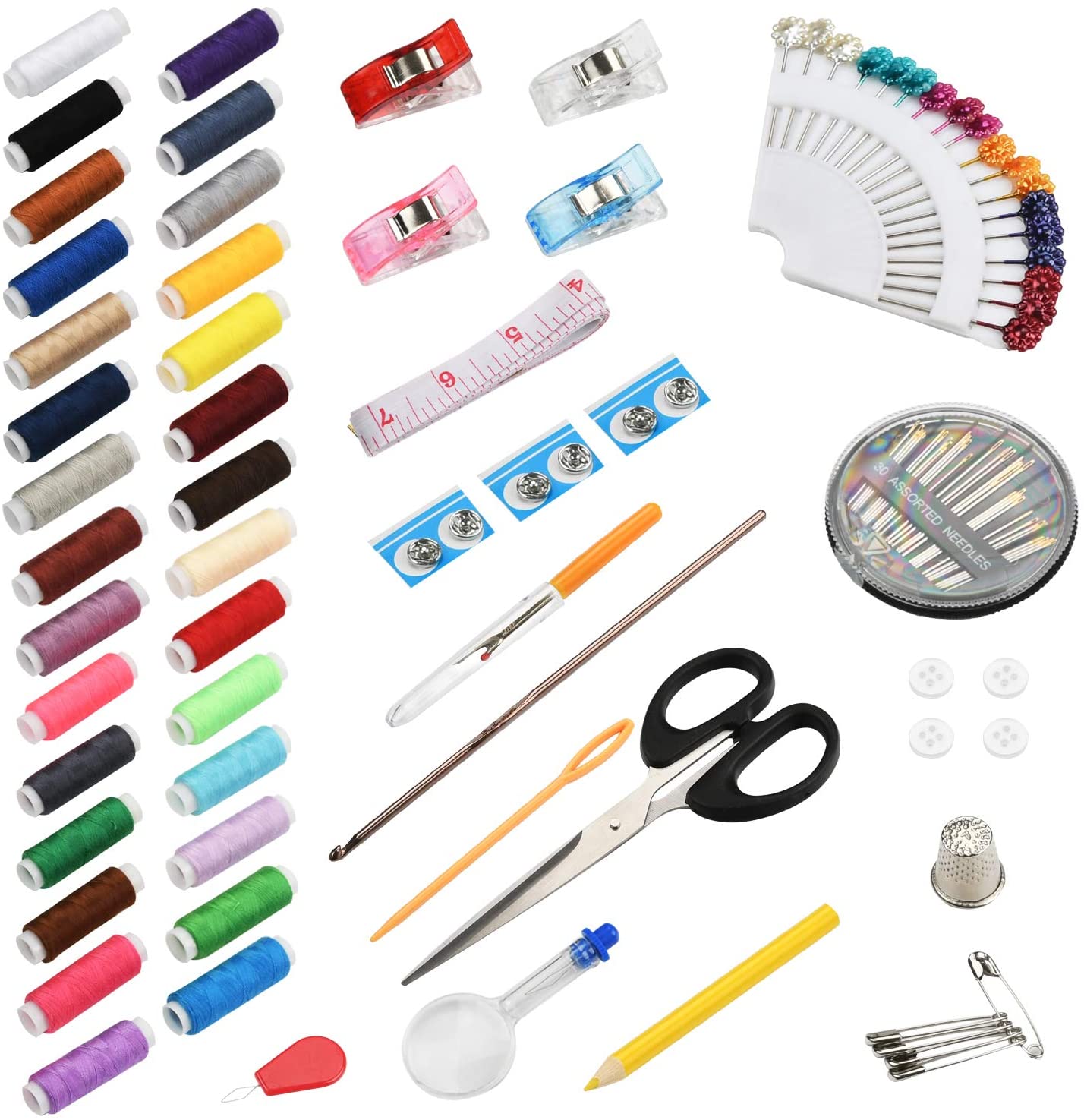 Sewing Kit for Adults, 112 pcs Sewing Supplies for Home Travel and Emergency, Sewing Repair Kits Gift for Beginners Traveler Emergency