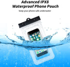 Waterproof Phone Bag IPX8 Cell Phone Pouch for Swimmers Divers Outdoor Beach Pool Shower Bath Hot Tub Water-activity, with Airbag Protection & Secure Lock, Compatible with iPhone/Samsung Galaxy up to 7.0 IN (2 PCs in Black)