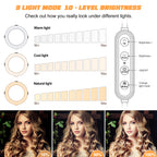 8'' Selfie Ring Light with Tripod Stand - Dimmable Selfie Ring Light LED Camera Ringlight with Tripod and Phone Holder, Remote(Upgraded)