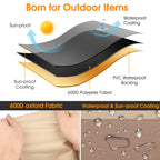 2 Pcs Outdoor Rocker Patio Chair Cover, 420D Waterproof, Furniture Protector Weather & UV Resistant, Beige