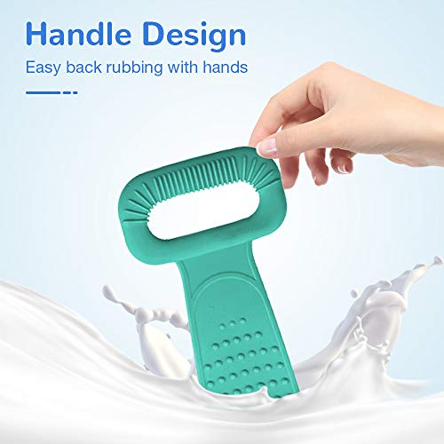 Silicone Bath Body Brush, Exfoliating Lengthen Silicone Body Back Scrubber, Easy to Clean, Lathers Well, Eco Friendly, Long Lasting, Comfortable Massage for Shower