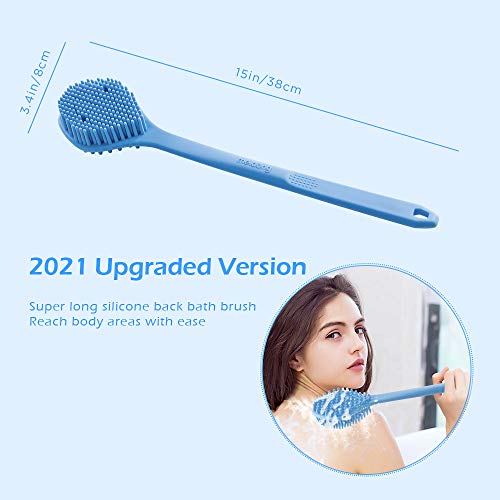 Silicone Body Scrubber, Long Handle Back Scrubber for Shower, Silicone Body Brush，Shower Scrubber For Body, Shower Srush Back Brush Body Exfoliator