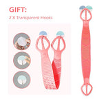 Silicone Bath Body Brush 35.5 inch Sword Handle Back Scrubber for Shower, Exfoliating Lengthen, Easy to Clean, Lathers Well, Eco Friendly, Long Lasting, Comfortable Massage for Shower (Pink)