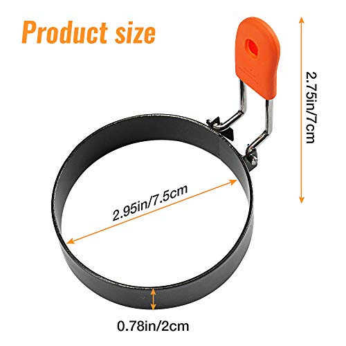 Stainless Steel Egg Rings, Round Breakfast Household Mold Tool Cooking, Non Stick Circle Shaper Egg Rings For Frying Meat Pie, Sandwiches, Egg Maker Molds Set (2 Pack)