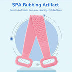 Silicone Bath Body Brush, Exfoliating Lengthen Silicone Body Back Scrubber, Easy to Clean, Lathers Well, Eco Friendly, Long Lasting, Comfortable Massage for Shower(Pink)
