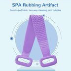 Silicone Bath Body Brush, Exfoliating Lengthen Silicone Body Back Scrubber, Easy to Clean, Lathers Well, Eco Friendly, Long Lasting, Comfortable Massage for Shower(Purple)