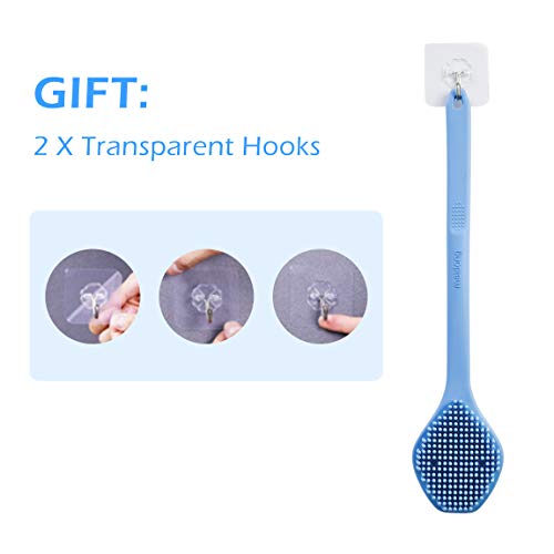 Silicone Body Scrubber, Long Handle Back Scrubber for Shower, Silicone Body Brush，Shower Scrubber For Body, Shower Srush Back Brush Body Exfoliator