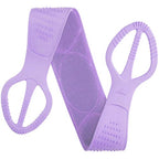 [Upgraded] Meidong Silicone Bath Body Brush 35.5 inch Sword Handle Back Scrubber for Shower, Exfoliating Lengthen, Easy to Clean, Lathers Well, Eco Friendly, Comfortable Massage for Shower (Purple)
