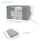 Large Capacity Clothes Storage Bag Organizer with Reinforced Handle Thick Fabric for Comforters, Blankets, Bedding, Foldable with Sturdy Zipper, Clear Window, 3 Pack, 84L, Grey
