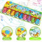 Kids Musical Dance Mat with 6 Animal Sounds Blanket Touch Playmat, Early Education Toys Gift for Girls Boys