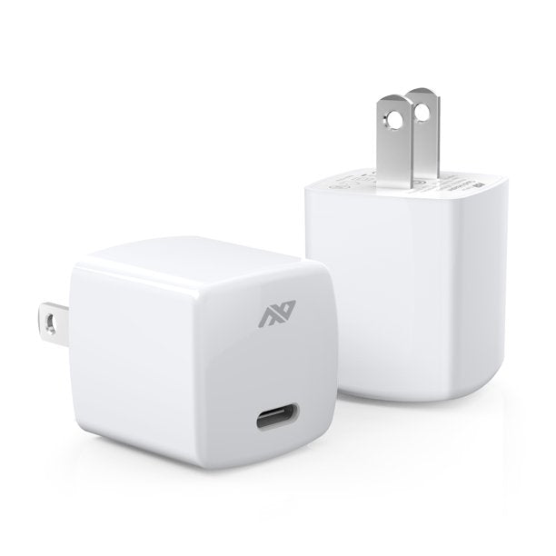 USB C Fast Charger, FlePow 2-Pack 20W Wall Charger with PD 3.0 & QC 3.0, Compact PD Charger for iPhone 12/12 Mini/1Pro/12 Pro Max/11 Series/X Series/iPad Pro, Pixel, Samsung Phones