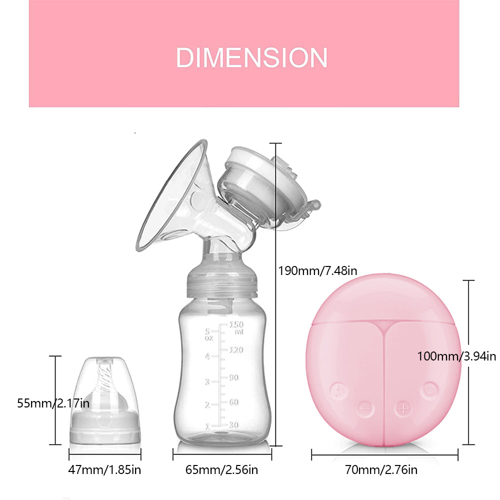 Electric Double Breastpump Portable Milk Saver - Handsfree Silicone Breastfeeding Pump Like a Comfort Massage, Baby Feeding and Breast Care, with USB Charging Cord (Pink)