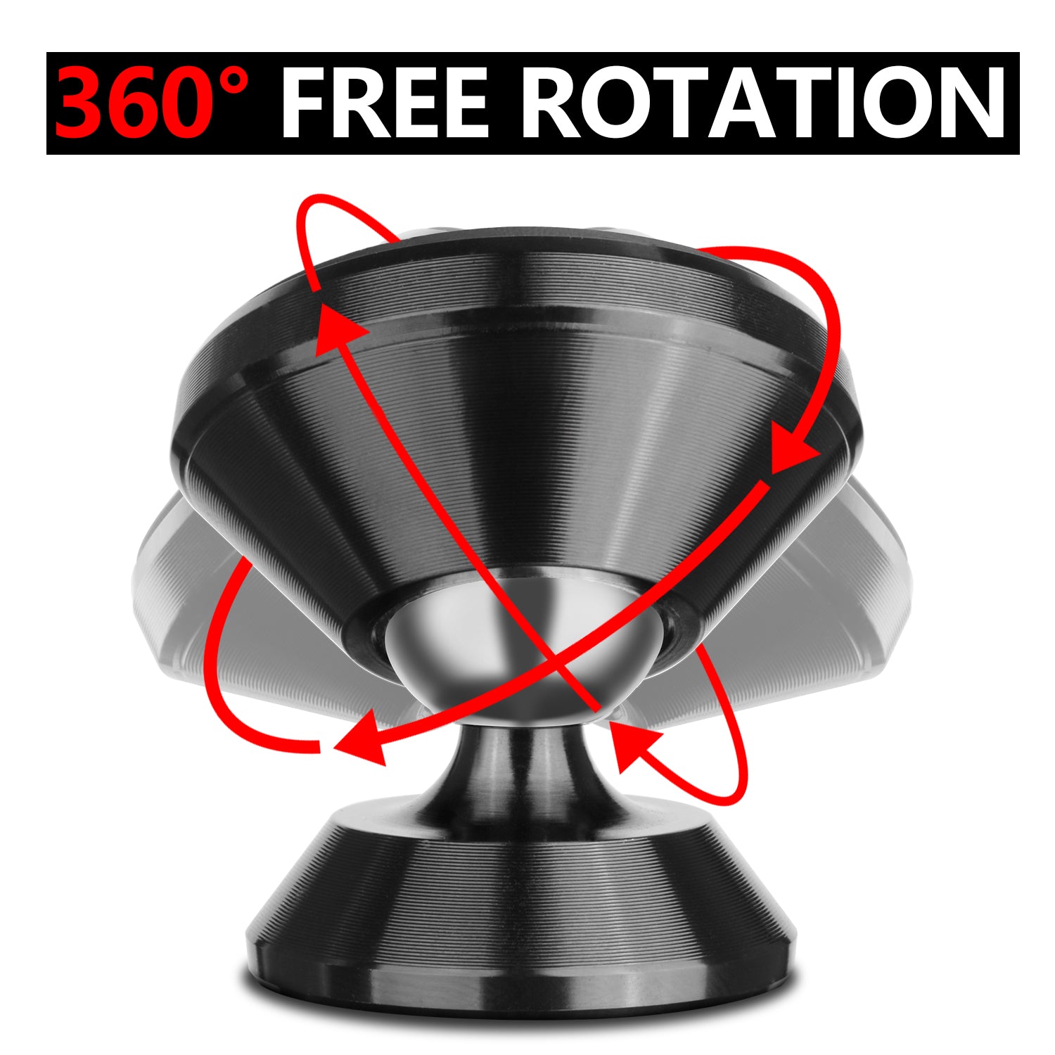 Magnetic Phone Holder Mount for Car - FITFORT Universal 360° Rotation Car Dashboard Stand with Super Strong Magnet for iPhone X/8/8Plus/7/7Plus, S9 / S9+ Plus / S8 / S8+ Plus / S7 / S6, GPS, Mini Tablet and More