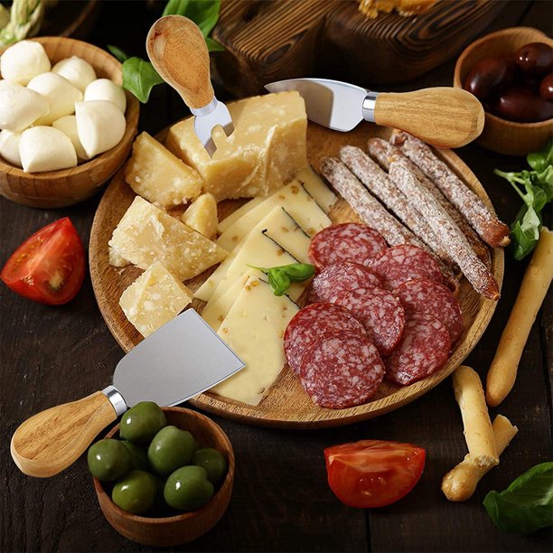 Cheese Knives Set Cheese Spreader Slicer Cheese Cutter Cheese Fork Cheese Spreading Knife for Charcuterie Boards Cutlery Gift Set 6 Pieces Cheese Knife Utensils Set