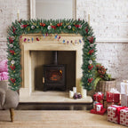 9ft Pre-Lit Christmas Garland with 50 Waterproof LED Light and Pine Cones and Berries, Battery Operated Garland 220 Branches Christmas Decoration for Xmas Holiday & Party (4.7) 4.7 stars out of 57 reviews 57 reviews