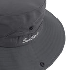Women's Ponytail Sun Hat Protection Foldable Mesh Wide Brim Beach Adjustable Fishing Hat, Grey