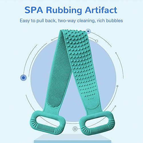 Silicone Bath Body Brush, Exfoliating Lengthen Silicone Body Back Scrubber, Easy to Clean, Lathers Well, Eco Friendly, Long Lasting, Comfortable Massage for Shower