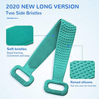 Silicone Bath Body Brush, Exfoliating Lengthen Silicone Body Back Scrubber, Easy to Clean, Lathers Well, Eco Friendly, Long Lasting, Comfortable Massage for Shower
