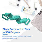 Silicone Bath Body Brush, Exfoliating Lengthen Silicone Body Back Scrubber, Easy to Clean, Lathers Well, Eco Friendly, Long Lasting, Comfortable Massage for Shower
