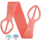 Silicone Bath Body Brush 35.5 inch Sword Handle Back Scrubber for Shower, Exfoliating Lengthen, Easy to Clean, Lathers Well, Eco Friendly, Long Lasting, Comfortable Massage for Shower (Pink)