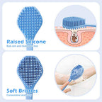 Silicone Body Scrubber, Long Handle Back Scrubber for Shower, Silicone Body Brush，Shower Scrubber For Body, Shower Srush Back Brush Body Exfoliator