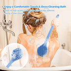 Silicone Body Scrubber, Long Handle Back Scrubber for Shower, Silicone Body Brush，Shower Scrubber For Body, Shower Srush Back Brush Body Exfoliator