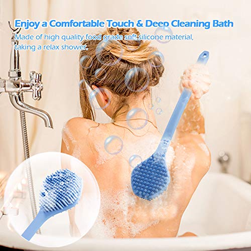 Silicone Body Scrubber, Long Handle Back Scrubber for Shower, Silicone Body Brush，Shower Scrubber For Body, Shower Srush Back Brush Body Exfoliator