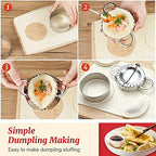 Ravioli Stamp Maker Cutter Round Shapes Mold with Wooden Handle with Dumplings Maker Sets (13 Pack)