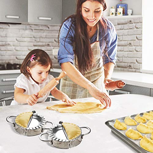 Ravioli Stamp Maker Cutter Round Shapes Mold with Wooden Handle with Dumplings Maker Sets (6 or 5 Pack)