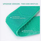Silicone Bath Body Brush 35.5 inch Sword Handle Back Scrubber for Shower, Exfoliating Lengthen, Easy to Clean, Lathers Well, Eco Friendly, Long Lasting, Comfortable Massage for Shower (Green)
